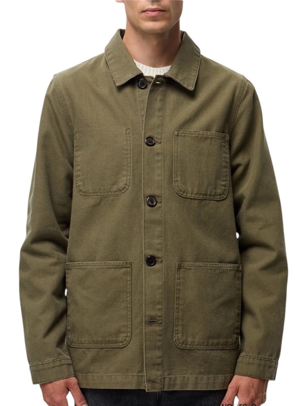 Lafaurie Braque sage drab olive Painter's Jacket in heavy canvas (Khaki) | Large